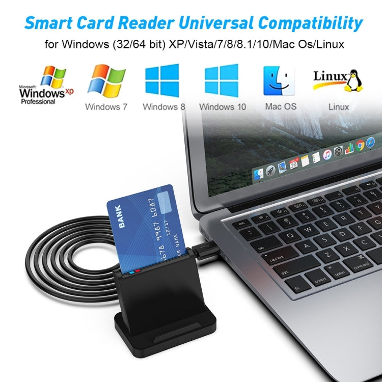 Rocketek SCR816 USB2.0 CAC / SIM / IC / ATM Smart Card Reader (Black) - by ROCKETEK | Online Shopping South Africa | PMC Jewellery | Buy Now Pay Later Mobicred