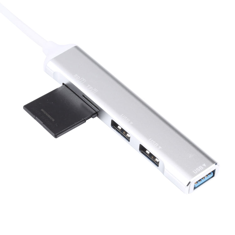 5 in 1 USB-C / Type-C 3.1 to SD / TF Card Slot + 3 USB 3.0 Ports Multifunctional Docking Station HUB (White)
