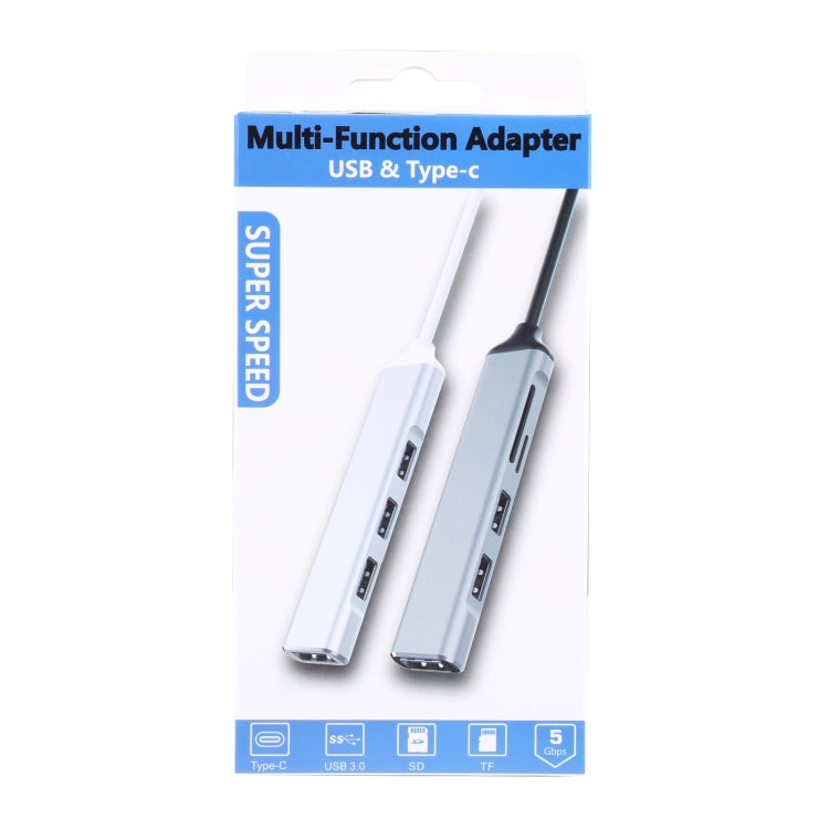 5 in 1 USB-C / Type-C 3.1 to SD / TF Card Slot + 3 USB 3.0 Ports Multifunctional Docking Station HUB (White)
