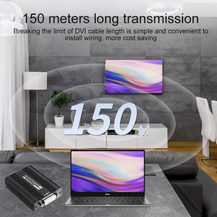 Measy DVI1815 DVI Extender Transmitter and Receiver Converter, POE Single Power Supply, Transmission Distance: 150m(US Plug) - by Measy | Online Shopping South Africa | PMC Jewellery | Buy Now Pay Later Mobicred