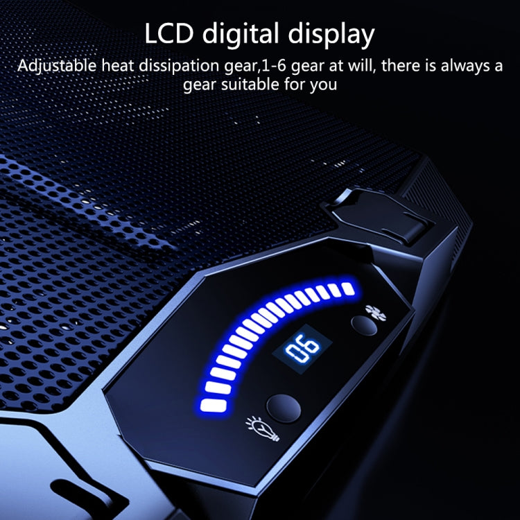 Benks SR08 Notebook Computer Cooling Fan Pad Desktop Laptop Riser Stand with LED Light