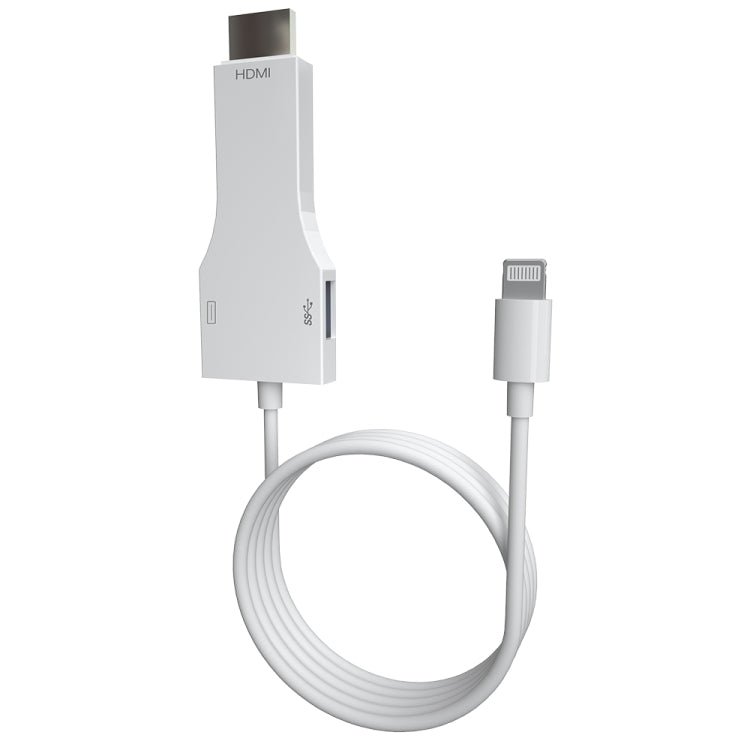 NK-1078 8 Pin to HDMI Male + USB Female Adapter Cable, Length:1m