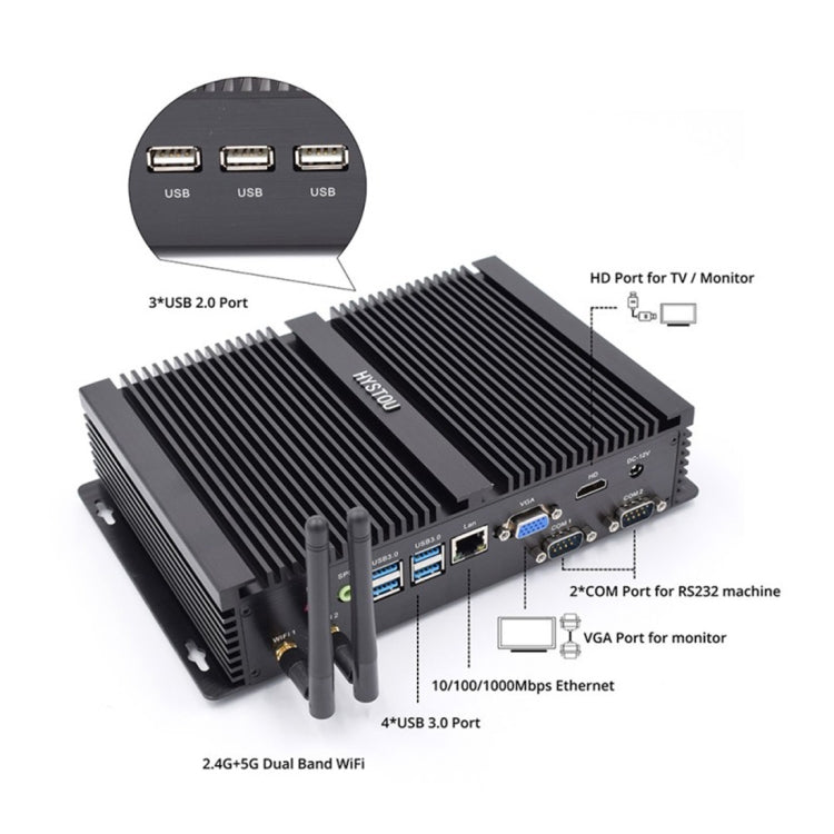 HYSTOU FMP04 i5 7200U Mini PC, Intel Core i5 7200U Processor Dual Core up to 3.1GHz, RAM: 4GB, ROM: 128GB, Support Windows 7 / 8 / 10 / Linux OS - free shipping - PMC Jewellery - Order now!