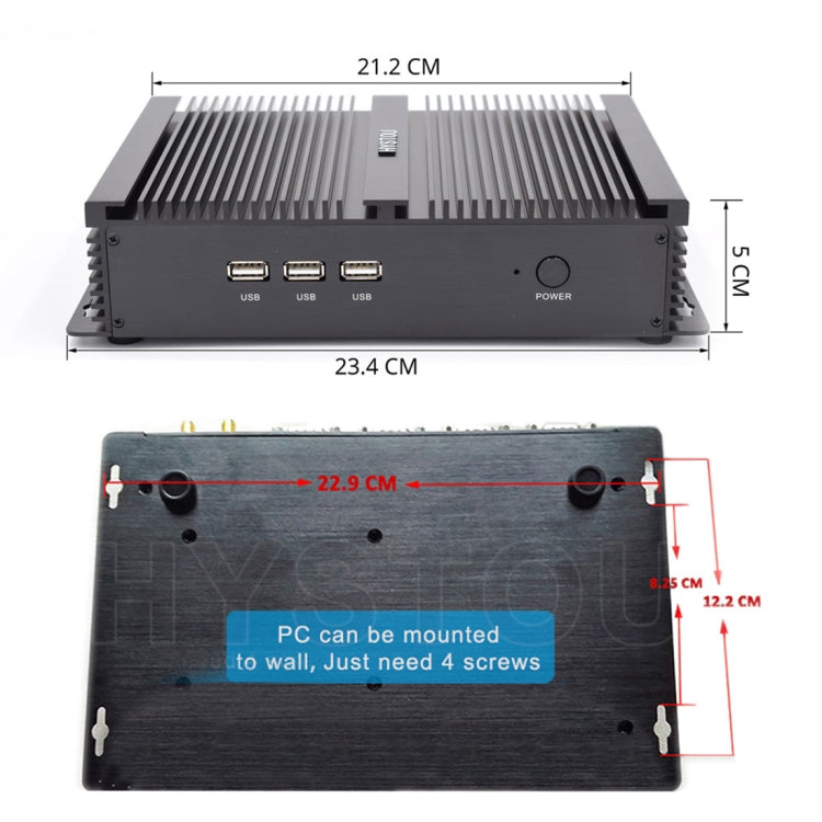 HYSTOU FMP04 i5 7200U Mini PC, Intel Core i5 7200U Processor Dual Core up to 3.1GHz, RAM: 4GB, ROM: 128GB, Support Windows 7 / 8 / 10 / Linux OS - free shipping - PMC Jewellery - Order now!