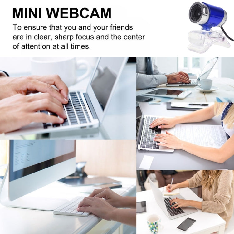 HXSJ A860 30fps 480P HD Webcam for Desktop / Laptop, with 10m Sound Absorbing Microphone, Length: 1.4m(Blue) - free shipping - PMC Jewellery - Order now!