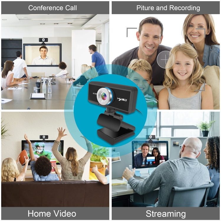 HXSJ S90 30fps 1 Megapixel 720P HD Webcam for Desktop / Laptop / Android TV, with 8m Sound Absorbing Microphone, Cable Length: 1.5m - free shipping - PMC Jewellery - Order now!