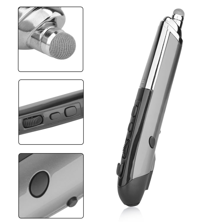 PR-08 6-keys Smart Wireless Optical Mouse with Stylus Pen & Laser Function (Grey)