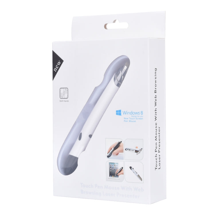 PR-08 6-keys Smart Wireless Optical Mouse with Stylus Pen & Laser Function (White)