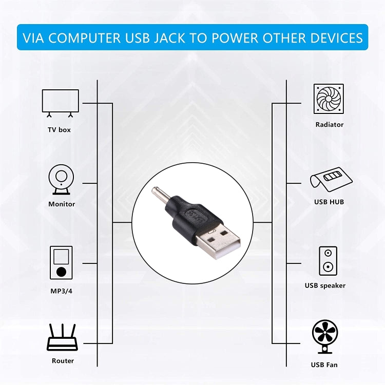 10 PCS 3.5x1.35mm Male to USB Male Adapter Connector - Universal Power Adapter by PMC Jewellery | Online Shopping South Africa | PMC Jewellery | Buy Now Pay Later Mobicred