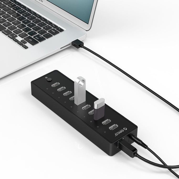 ORICO P10-U2 10 Ports USB 2.0 HUB with LED Power Indicator & 1m USB Cable(Black) - free shipping - PMC Jewellery - Order now!