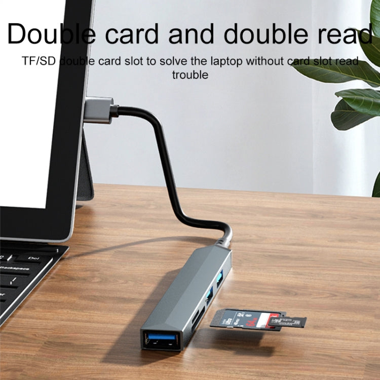V253A 5 in 1 USB to USB Multifunctional Docking Station HUB Adapter - USB HUB by PMC TechLife | Online Shopping South Africa | PMC TechLife | Buy Now Pay Later Mobicred