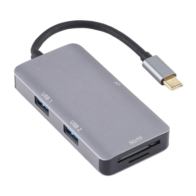 5 In 1 Dual USB 3.0 + CF + TF + SD Multi-function USB-C OTG Card Reader - by PMC Jewellery | Online Shopping South Africa | PMC Jewellery | Buy Now Pay Later Mobicred
