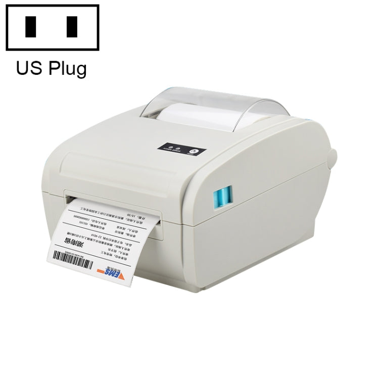 POS-9210 110mm USB + Bluetooth POS Receipt Thermal Printer Express Delivery Barcode Label Printer, US Plug(White)