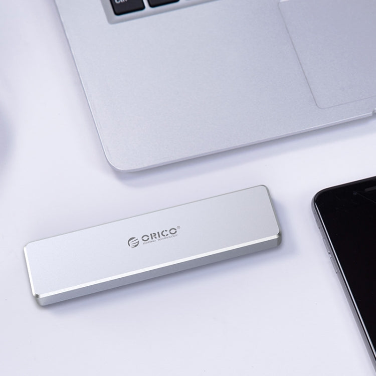 ORICO PCM2-C3 M.2 M-Key to USB 3.1 Gen2 USB-C / Type-C Push-top Solid State Drive Enclosure, The Maximum Support Capacity: 2TB(Silver)