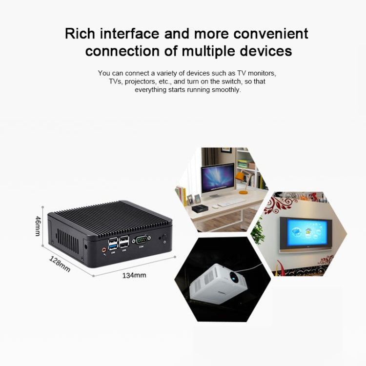 Fanless Mini Industrial Control PC with 4 USB Ports & RS-232 COM Port, 8GB RAM, Intel Celeron N2920 2.0GHz Quard Core, Support Bluetooth 4.0 & 2.4G / 5.0G Dual-band WiFi(Black) - Windows Mini PCs by PMC Jewellery | Online Shopping South Africa | PMC Jewellery | Buy Now Pay Later Mobicred