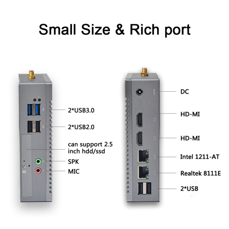 K660S Windows and Linux System Mini PC, Intel Celeron Processor N2840 Quad-Core 1.83- 2.25GHz, 4GB RAM + 64GB SSD - Windows Mini PCs by PMC Jewellery | Online Shopping South Africa | PMC Jewellery | Buy Now Pay Later Mobicred