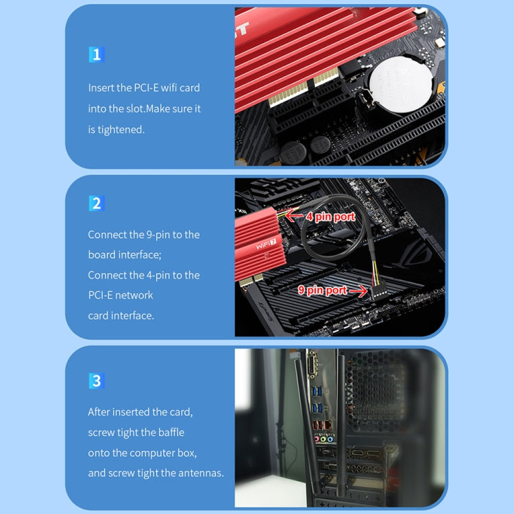 COMFAST CF-BE200 Pro 8774Mbps WiFi7 PCIE Wireless Network Adapter WiFi Receiver - free shipping - PMC TechLife - Order now!