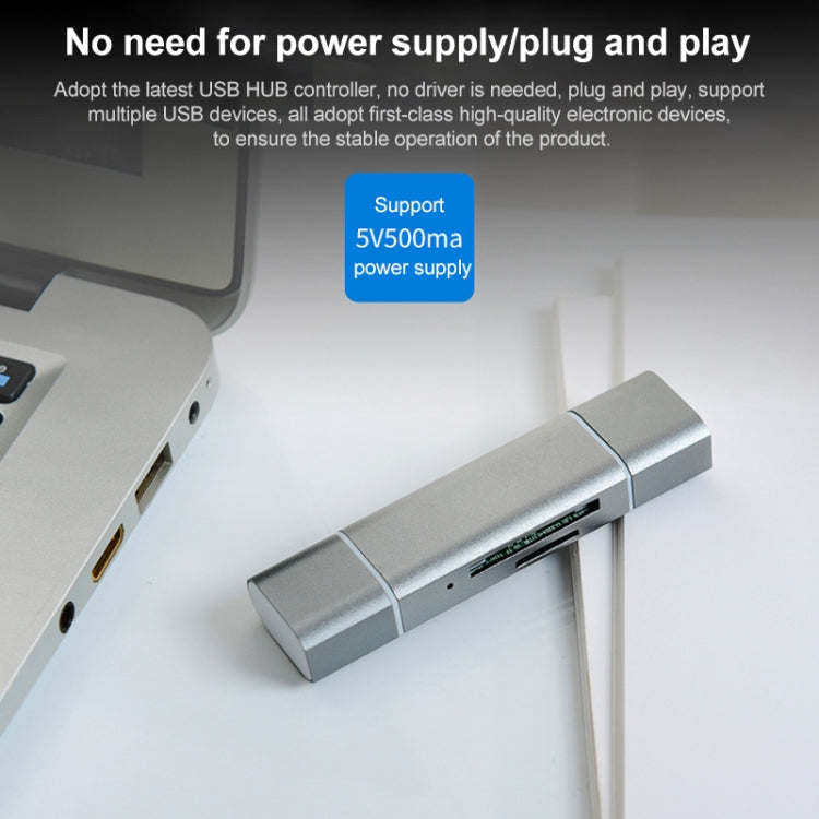 H82 USB-C / Type-C to USB 3.0 + Micro USB Ports OTG SD / TF Card Reader - by PMC Jewellery | Online Shopping South Africa | PMC Jewellery | Buy Now Pay Later Mobicred