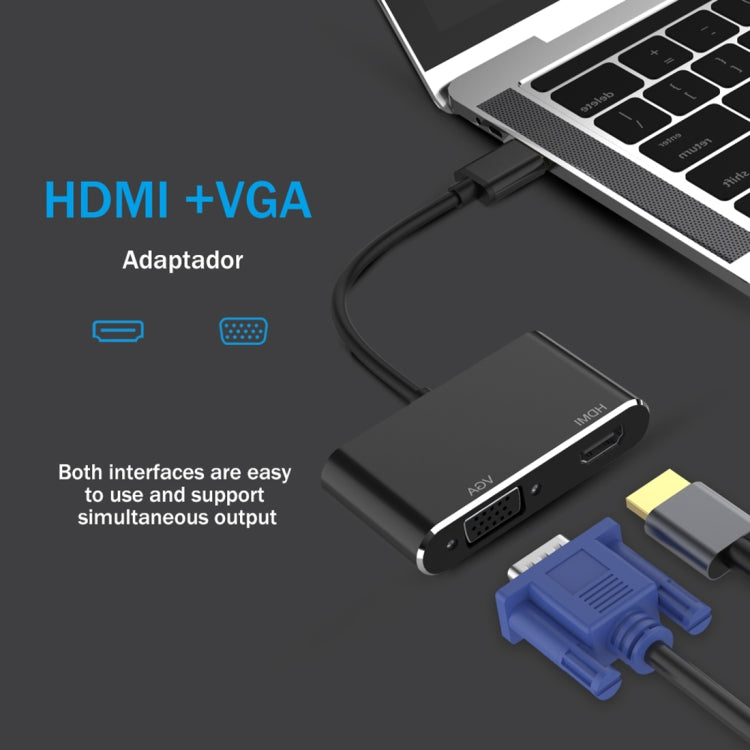 2 in 1 USB 3.0 to HDMI + VGA Adapter(Silver) - Cable & Adapters by PMC TechLife | Online Shopping South Africa | PMC TechLife | Buy Now Pay Later Mobicred