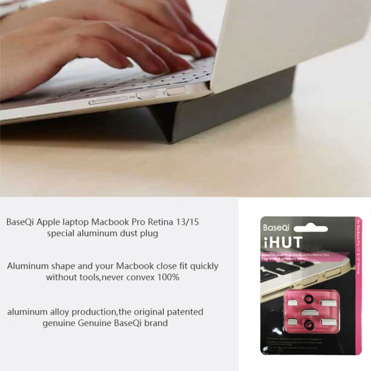 BASEQI iHUT-100 Hidden Aluminum Alloy Anti Dust Plug for Macbook Pro Retina 13.3 / 15 inch Laptops