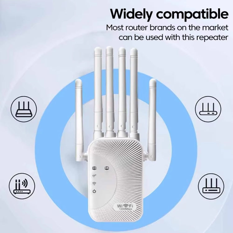 SM-011 Six-antenna 1200M Repeater WiFi Wireless Router (EU Plug)