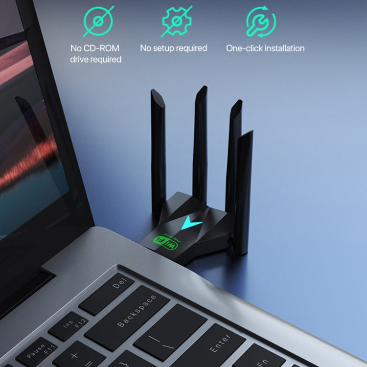 1300Mbps 5G Wireless Network Card Gigabit Dual Band Driver-free USB WiFi Receiver - USB Network Adapter by PMC Jewellery | Online Shopping South Africa | PMC Jewellery | Buy Now Pay Later Mobicred