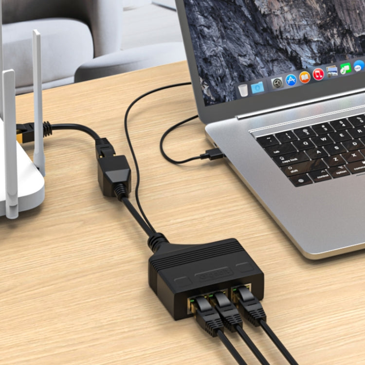 Female RJ45 3 in 1 Gigabit Network Splitter Cable Ethernet Network Coupler - Network Hubs by PMC Jewellery | Online Shopping South Africa | PMC Jewellery | Buy Now Pay Later Mobicred