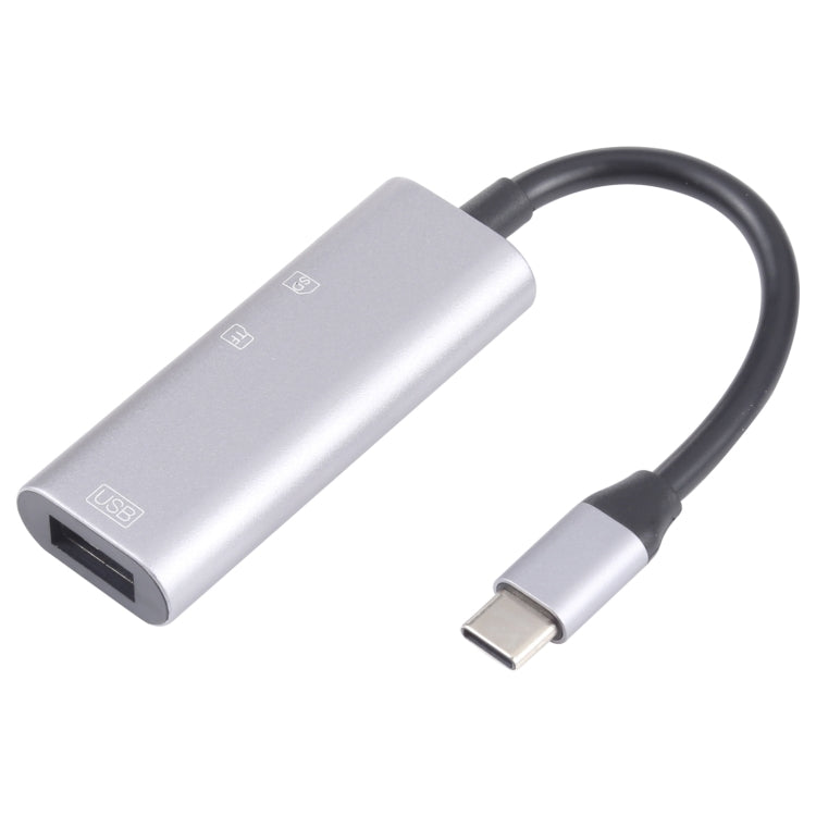 NK-3040 3 in 1 USB-C / Type-C Male to USB Female + SD / TF Card Slots Adapter SD / TF Card Reader - Card Reader by PMC Jewellery | Online Shopping South Africa | PMC Jewellery | Buy Now Pay Later Mobicred