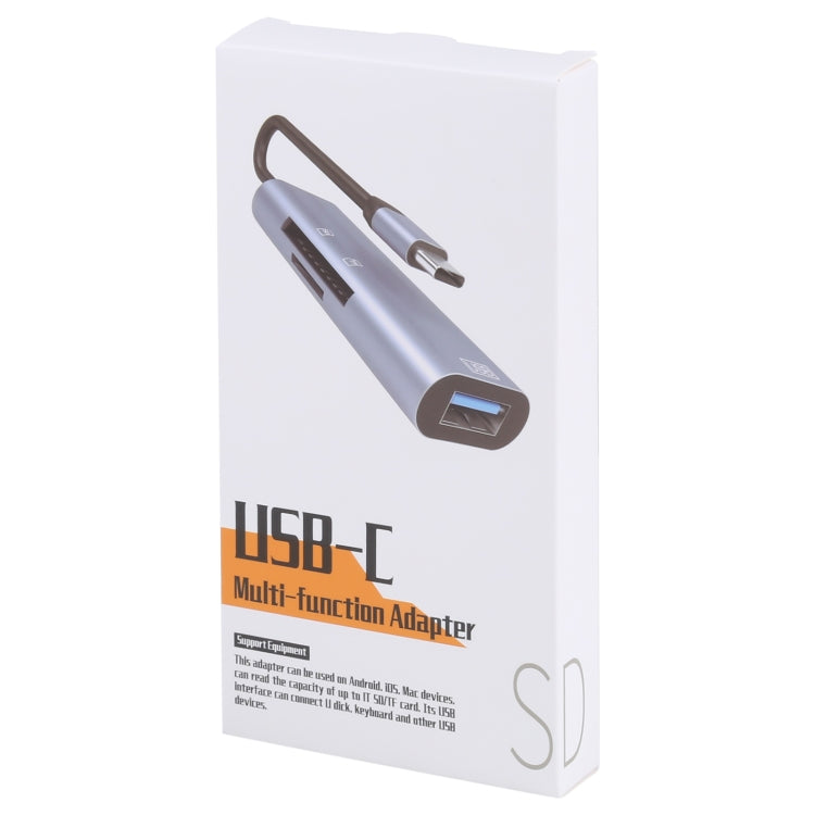 NK-3040 3 in 1 USB-C / Type-C Male to USB Female + SD / TF Card Slots Adapter SD / TF Card Reader - Card Reader by PMC Jewellery | Online Shopping South Africa | PMC Jewellery | Buy Now Pay Later Mobicred