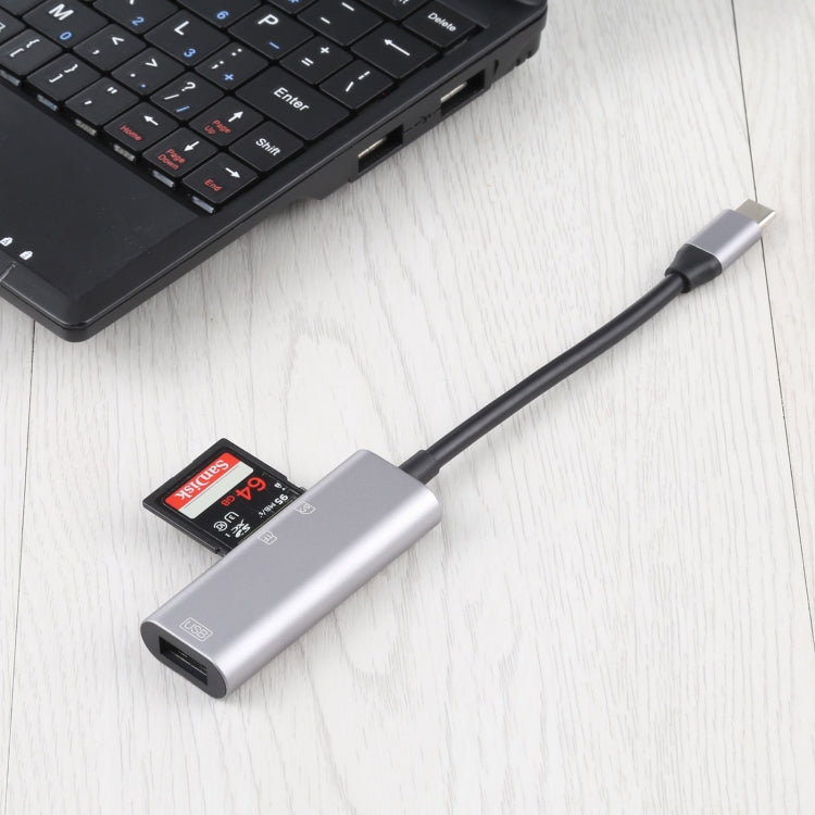 NK-3040 3 in 1 USB-C / Type-C Male to USB Female + SD / TF Card Slots Adapter SD / TF Card Reader - Card Reader by PMC Jewellery | Online Shopping South Africa | PMC Jewellery | Buy Now Pay Later Mobicred
