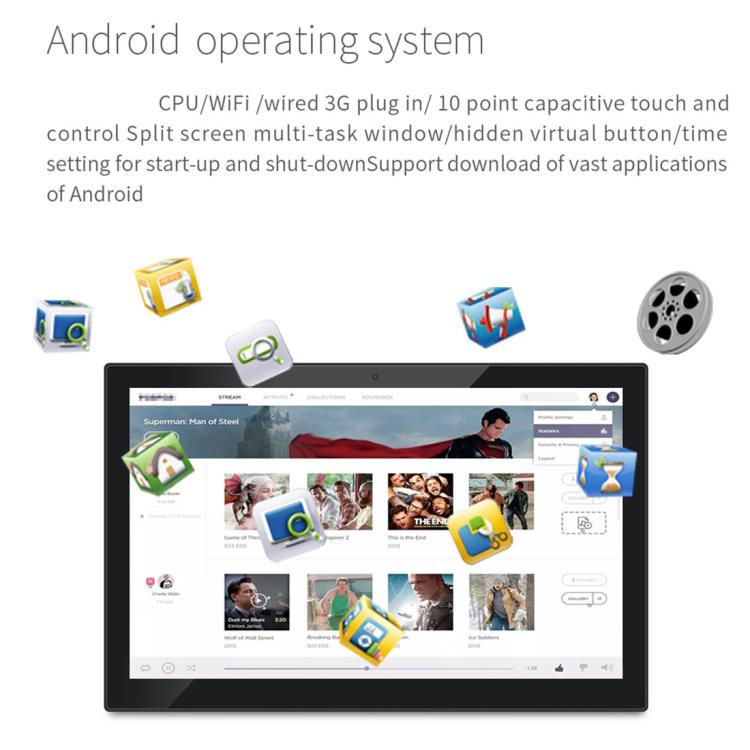 HSD-P538 14 inch IPS Touch Screen All in One PC with Holder, 4GB+32GB, Android 14 RK3576S Octa-core (Black) - free shipping - PMC Jewellery - Order now!