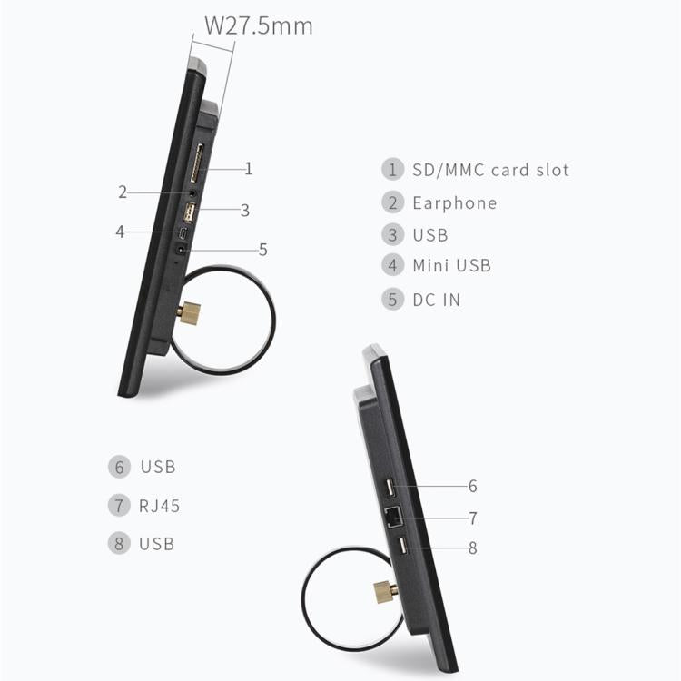 HSD-P538 14 inch IPS Touch Screen All in One PC with Holder, 4GB+32GB, Android 14 RK3576S Octa-core (Black) - free shipping - PMc TechLife - Order now!