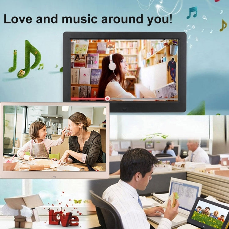 HSD1303 13.3 inch LED 1280x800 High Resolution Display Digital Photo Frame with Holder and Remote Control, Support SD / MMC / MS Card / USB Port, EU Plug(Silver) - 11-15 inch by PMC TechLife | Online Shopping South Africa | PMC TechLife | Buy Now Pay Later Mobicred