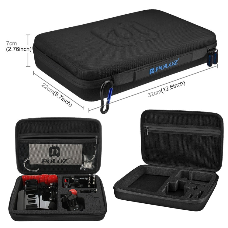 PULUZ 45 in 1 Accessories Ultimate Combo Kits with EVA Case (Chest Strap + Suction Cup Mount + 3-Way Pivot Arms + J-Hook Buckle + Wrist Strap + Helmet Strap + Surface Mounts + Tripod Adapter + Storage ... for GoPro, Insta360, DJI and Other Action Cameras