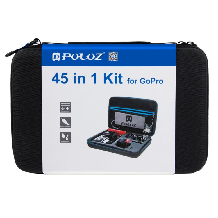 PULUZ 45 in 1 Accessories Ultimate Combo Kits with EVA Case (Chest Strap + Suction Cup Mount + 3-Way Pivot Arms + J-Hook Buckle + Wrist Strap + Helmet Strap + Surface Mounts + Tripod Adapter + Storage ... for GoPro, Insta360, DJI and Other Action Cameras - free shipping - PMC Jewellery - Order now!