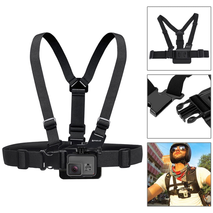 PULUZ 20 in 1 Accessories Combo Kits with EVA Case (Chest Strap + Head Strap + Suction Cup Mount + 3-Way Pivot Arm + J-Hook Buckles + Extendable Monopod + Tripod Adapter + Bobber Hand Grip + Storage B ... for GoPro, Insta360, DJI and Other Action Cameras - free shipping - PMC Jewellery - Order now!