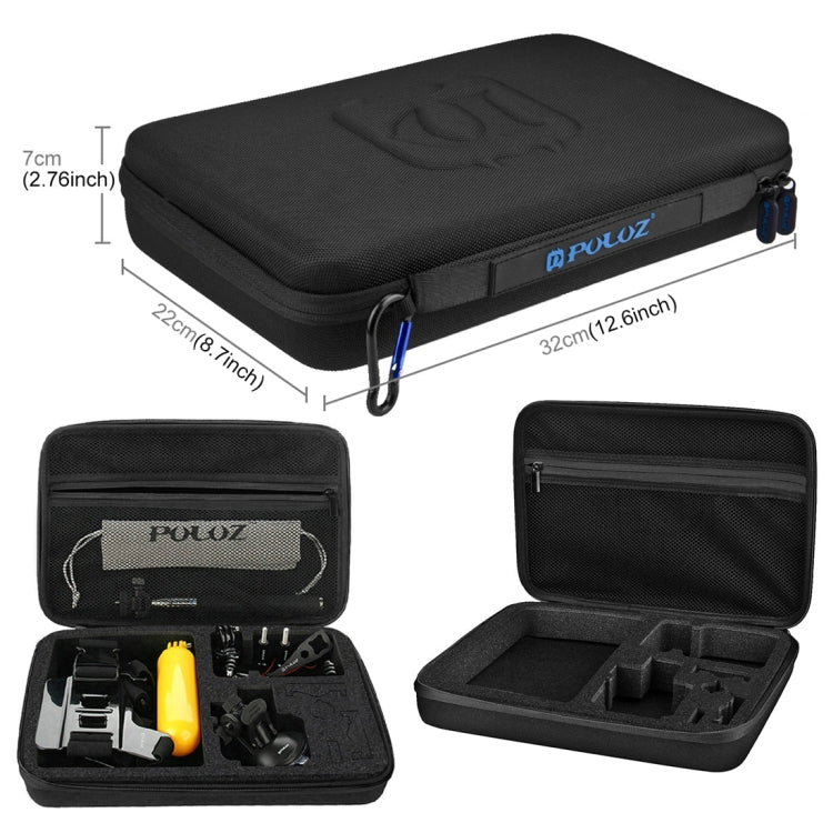 PULUZ 20 in 1 Accessories Combo Kits with EVA Case (Chest Strap + Head Strap + Suction Cup Mount + 3-Way Pivot Arm + J-Hook Buckles + Extendable Monopod + Tripod Adapter + Bobber Hand Grip + Storage B ... for GoPro, Insta360, DJI and Other Action Cameras - free shipping - PMC Jewellery - Order now!