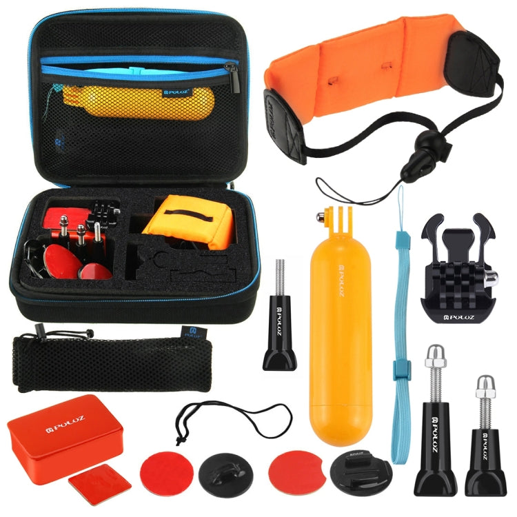 PULUZ 14 in 1 Surfing Accessories Combo Kits with EVA Case (Bobber Hand Grip + Floaty Sponge + Quick Release Buckle + Surf Board Mount + Floating Wrist Strap + Safety Tethers Strap + Storage Bag ) for GoPro, Insta360, DJI and Other Action Cameras - by PULUZ | Online Shopping South Africa | PMC Jewellery | Buy Now Pay Later Mobicred