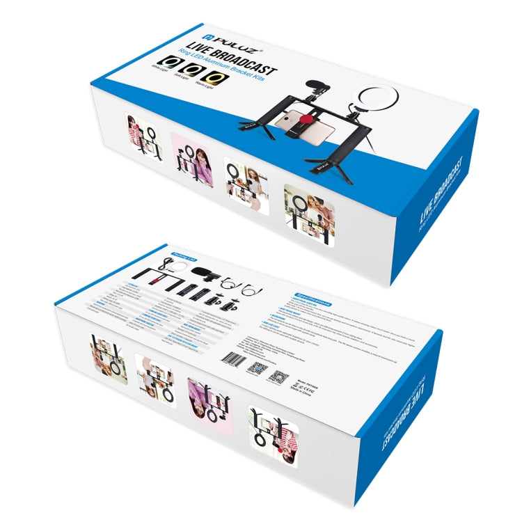 PULUZ 4 in 1 Vlogging Live Broadcast 4.7 inch 12cm Ring LED Selfie Light Smartphone Video Rig Handle Stabilizer Aluminum Bracket Kits with Microphone + Tripod Mount + Cold Shoe Tripod Head - free shipping - PMC TechLife - Order now!