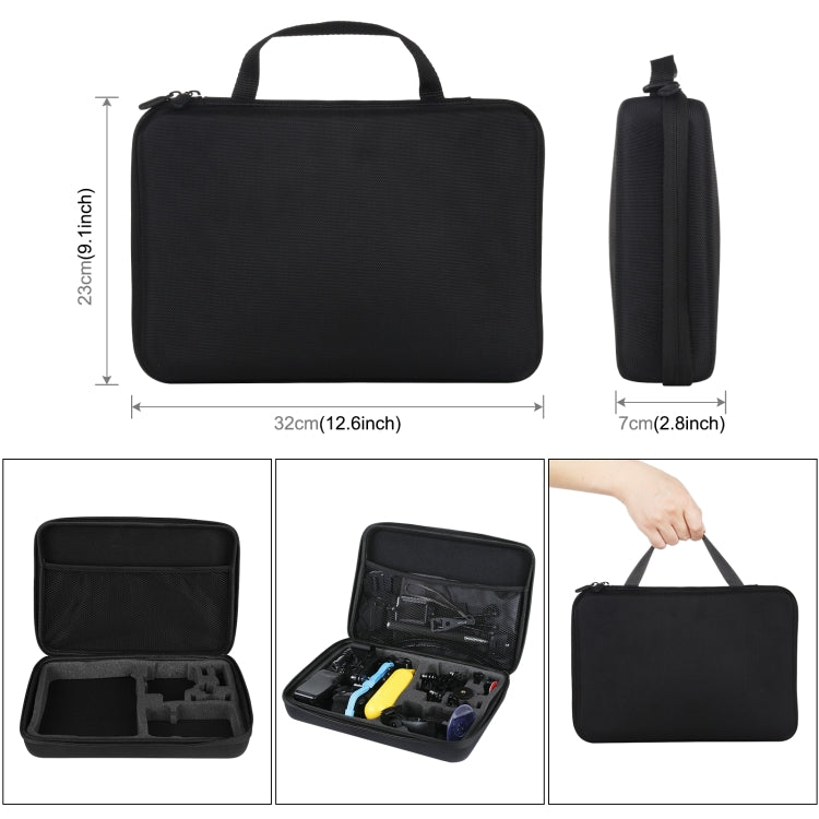 PULUZ 50 in 1 Accessories Total Ultimate Combo Kits with EVA Case (Chest Strap + Suction Cup Mount + 3-Way Pivot Arms + J-Hook Buckle + Wrist Strap + Helmet Strap + Extendable Monopod + Surface Mounts ... for GoPro, Insta360, DJI and Other Action Cameras