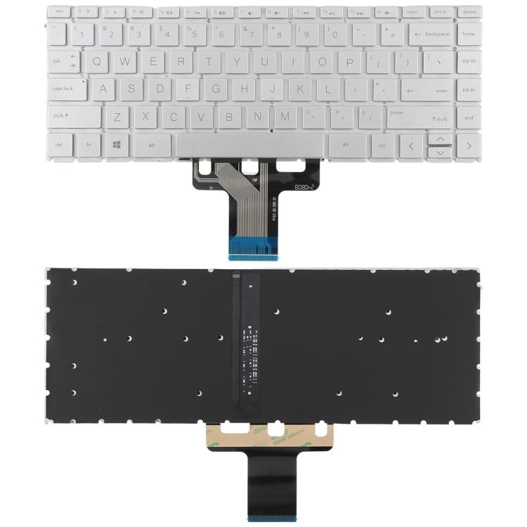 For HP Pavilion X360 14S-DK 14S-DP 14S-DQ 14S-CR 14s-CF 14-CE 14-CF 14S-DF/DK 14-CK 14-CD 14-CM 14S-DR 14S-fr US Version Keyboard with Backlight (Silver)