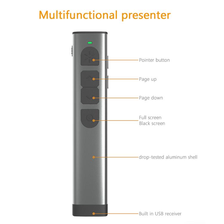 Doosl Dsit038 2.4GHz Wireless Presenter PowerPoint Clicker Representation Remote Control Green Laser Pointer, Control Distance: 100m - free shipping - PMC Jewellery - Order now!
