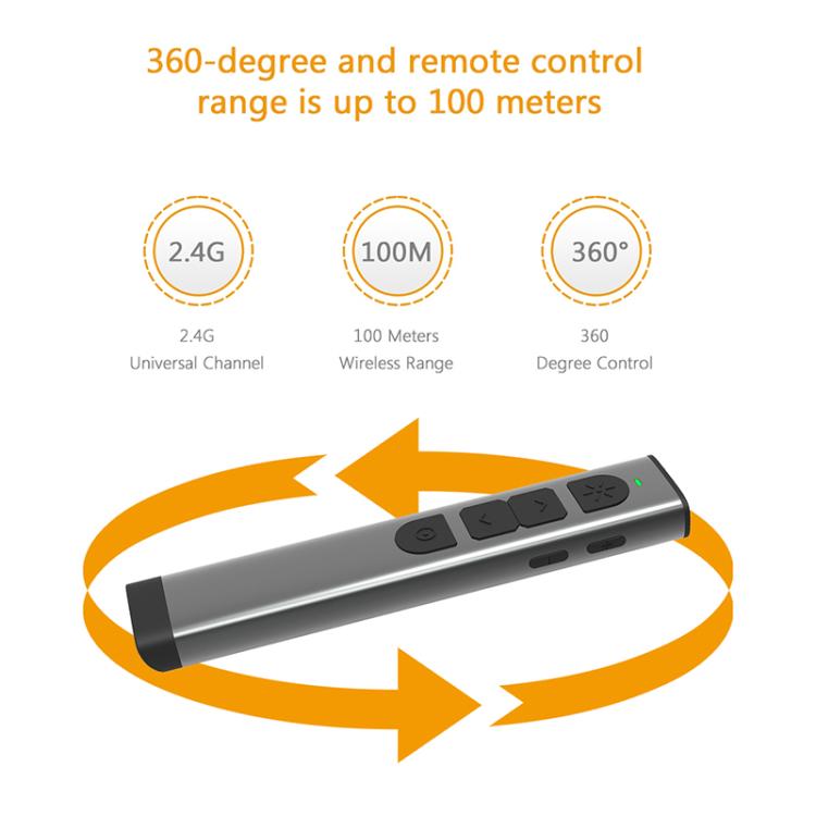 Doosl Dsit038 2.4GHz Wireless Presenter PowerPoint Clicker Representation Remote Control Green Laser Pointer, Control Distance: 100m - free shipping - PMC Jewellery - Order now!