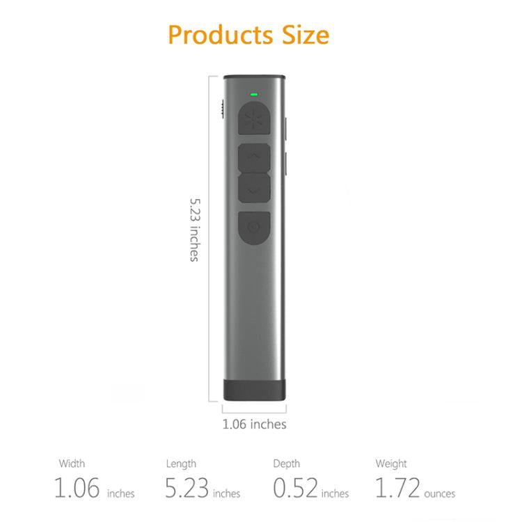 Doosl Dsit038 2.4GHz Wireless Presenter PowerPoint Clicker Representation Remote Control Green Laser Pointer, Control Distance: 100m - free shipping - PMC Jewellery - Order now!
