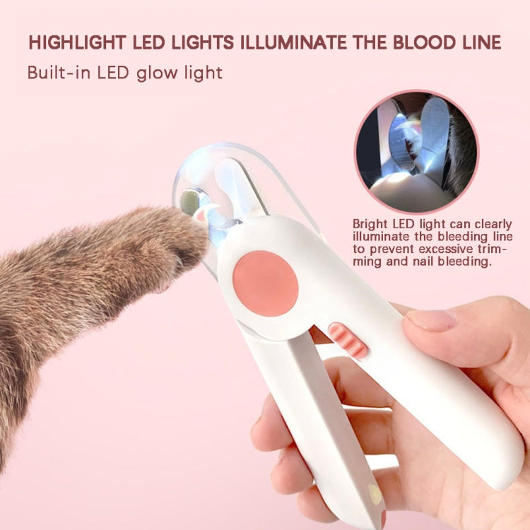 Pet Cat and Dog LED Light Nail Clippers (Pink)