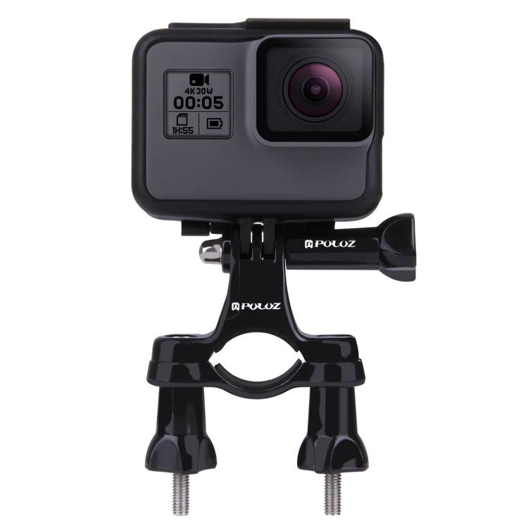 PULUZ Universal Bike Motorcycle Handlebar Mount with Screw for PULUZ Action Sports Cameras Jaws Flex Clamp Mount for GoPro, Insta360, DJI and Other Action Cameras(Black) - Bicycle Handlebar Mount by PULUZ | Online Shopping South Africa | PMC Jewellery | Buy Now Pay Later Mobicred