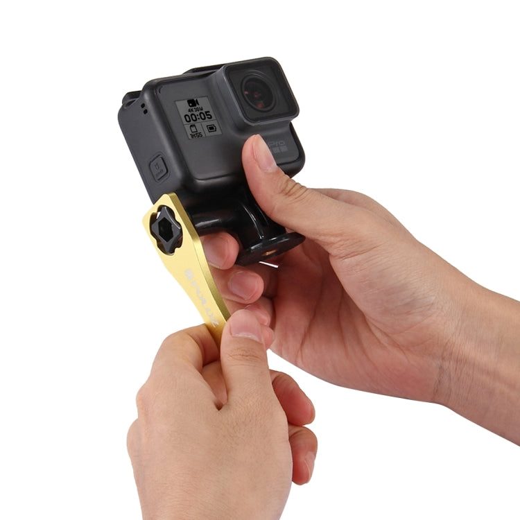 PULUZ CNC Aluminum Alloy Tighten Screw Cap Wrench Tool for GoPro Hero11 Black / HERO10 Black / HERO9 Black / HERO8 Black / HERO7 /6 /5 /5 Session /4 Session /4 /3+ /3 /2 /1, Xiaoyi and Other Action Cameras(Gold)