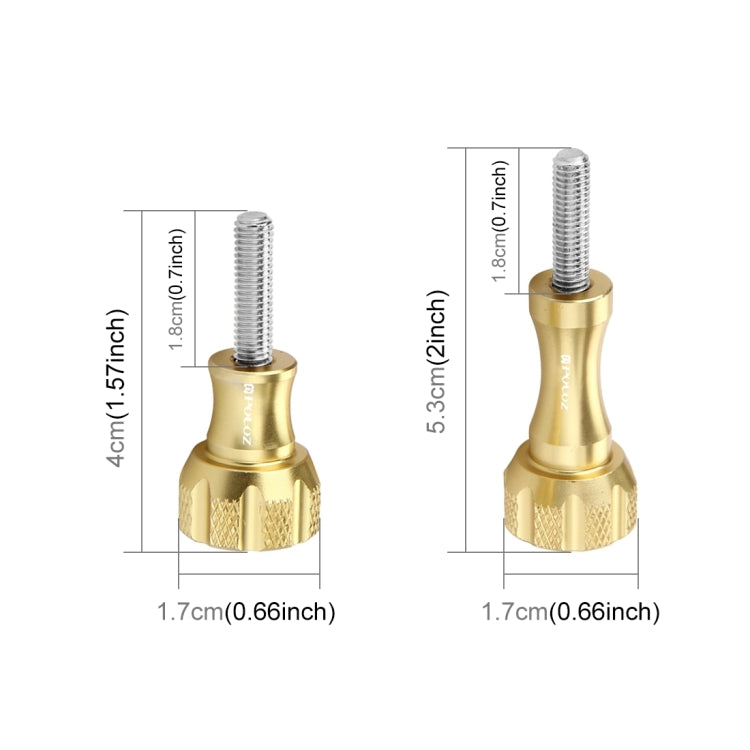 PULUZ CNC Aluminum Thumb Knob Stainless Bolt Nut Screw Set for GoPro Hero12 Black / Hero11 /10 /9 /8 /7 /6 /5, Insta360 Ace / Ace Pro, DJI Osmo Action 4 and Other Action Cameras(Gold) - free shipping - PMC Jewellery - Order now!