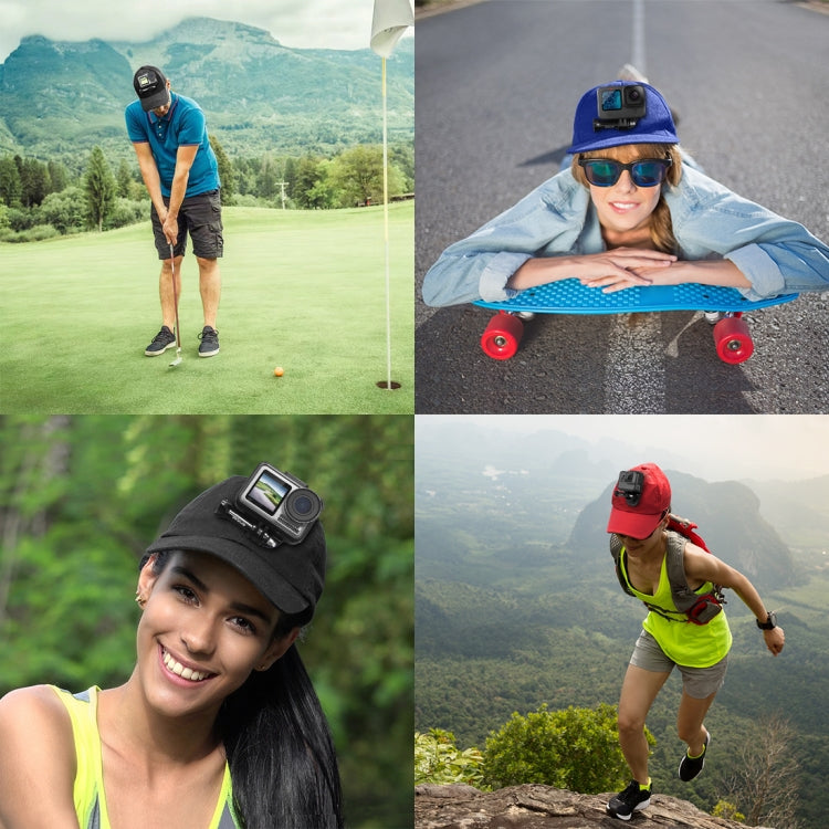 PULUZ Baseball Hat with J-Hook Buckle Mount & Screw for GoPro, DJI OSMO Action and Other Action Cameras(Red) - by PMC Jewellery | Online Shopping South Africa | PMC Jewellery | Buy Now Pay Later Mobicred