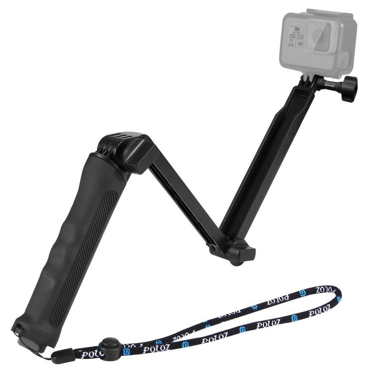 PULUZ 3-Way Grip Foldable Tripod Selfie-stick Extension Monopod for GoPro, Insta360 ONE R, DJI Osmo Action and Other Action Cameras, Length: 20-58cm - free shipping - PMC Jewellery - Order now!
